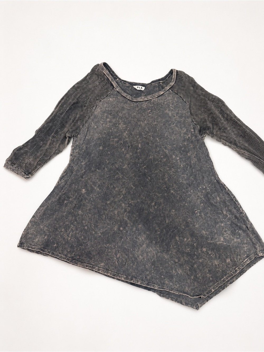 SPLA 2XL Charcoal Mineral Washed Raglan Tunic Top